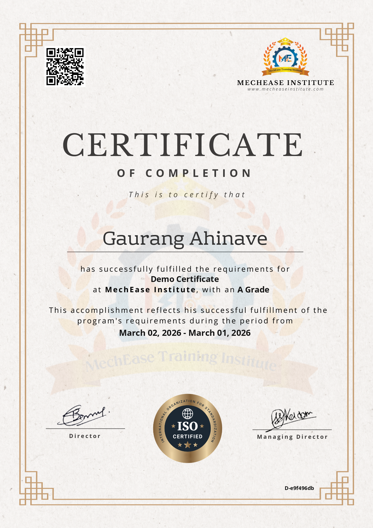 Certificate Preview